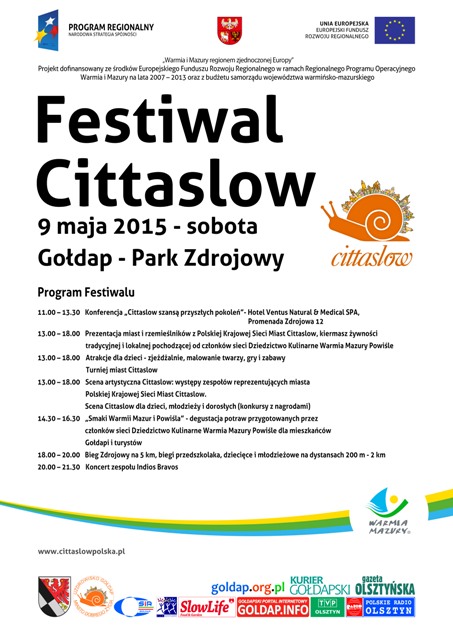 Plakat informacyjny o festiwalu Cittaslow