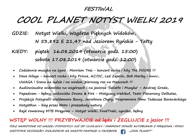 Festiwal Cool Planet Notyst Wielki 2019